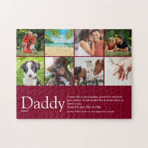 Daddy Dad Father Definition 6 Photo Fun Burgundy Jigsaw Puzzle