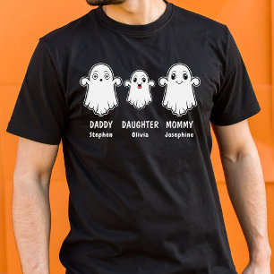 Daddy Daughter And Mommy 3 Person Ghost Family T-Shirt