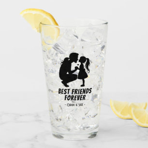 Daddy-Daughter Best Friend Forever - Custom Name 3 Glass