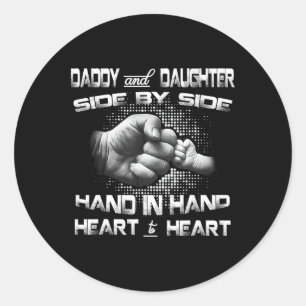 Daddy Daughter Fist Bump Matching Father&#; s Day Classic Round Sticker