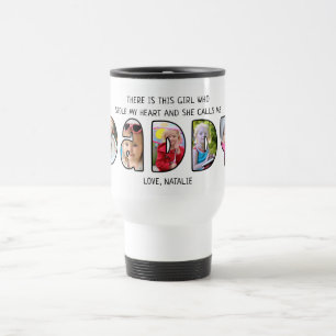 DADDY Daughter Saying 5 Photo Collage Travel Mug