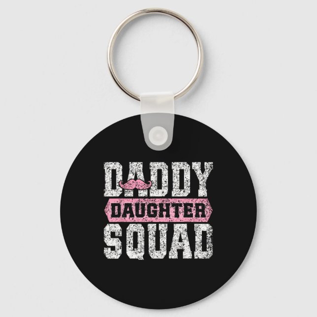 Daddy Daughter Squad Matching Dad Daughters Father Key Ring (Front)