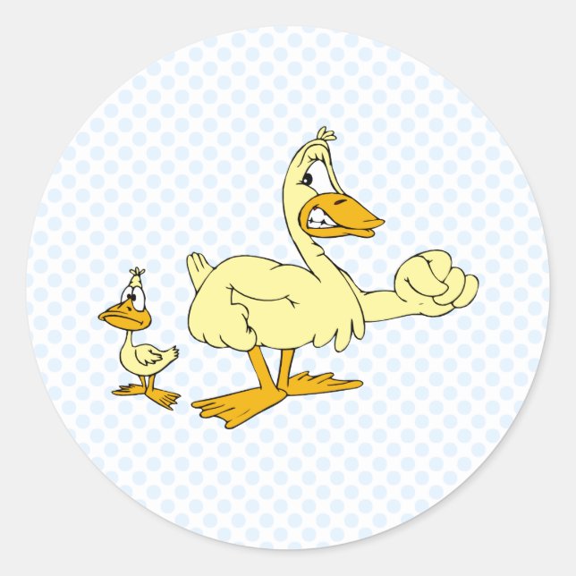 Daddy & Diddy Duck Classic Round Sticker (Front)