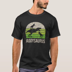 Daddy Dinosaur Dad Daddysaurus 2 Two Kids 2023 T-Shirt