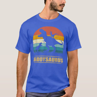 Daddy Dinosaur Daddysaurus 2 kids Father's Day  T-Shirt