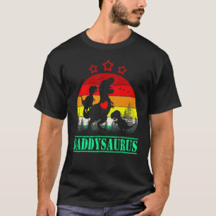 Daddy Dinosaur Daddysaurus 2 Two Kids Christmas Fo T-Shirt