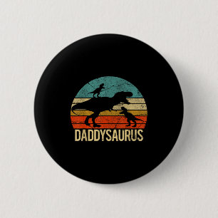 Daddy Dinosaur Daddysaurus 2 Two Kids Christmas Gi 6 Cm Round Badge