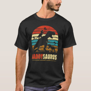 Daddy Dinosaur Daddysaurus 2 Two kids Father's Day T-Shirt
