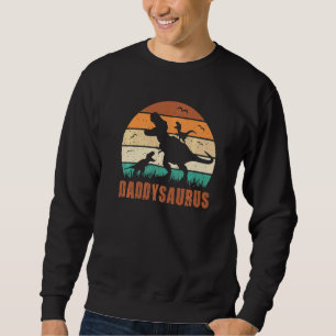 Daddy Dinosaur Daddysaurus 3 three Kids xmas chris Sweatshirt