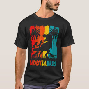 Daddy Dinosaur Daddysaurus 4 four kids For Father  T-Shirt