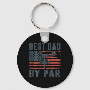 Daddy Disc Golf Best Dad By Par American Flag Us F Key Ring