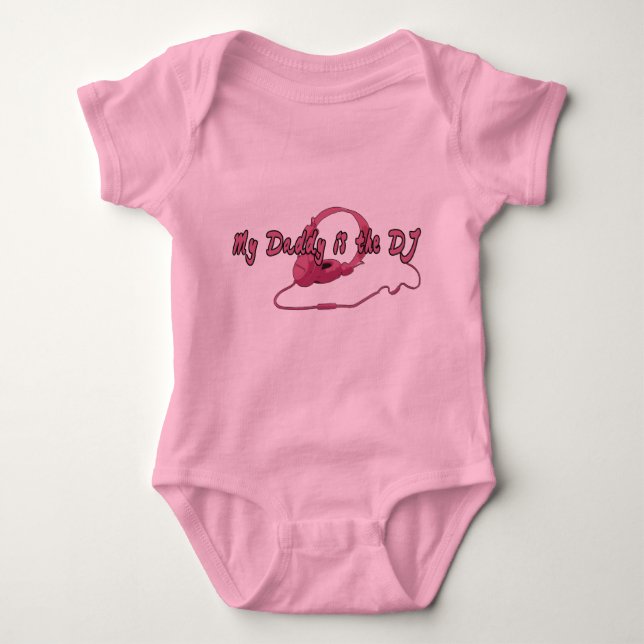 Daddy DJ for Girls Baby Bodysuit (Front)