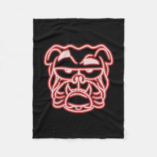 Daddy Dog Mum Dogfather Dog Lover English Bulldog  Fleece Blanket