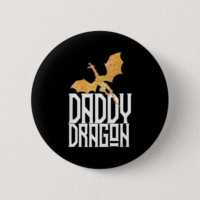 Daddy Dragon Christmas Shirt Matching Family Dad H 6 Cm Round Badge (Front)