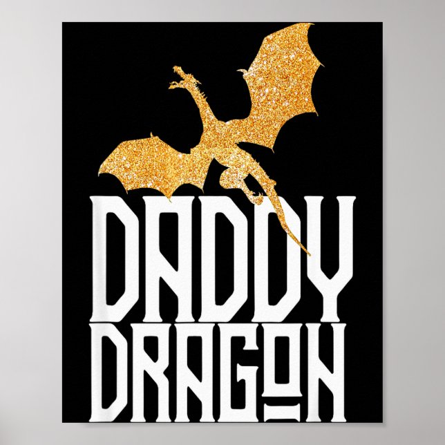 Daddy Dragon Christmas Shirt Matching Family Dad H Poster (Front)