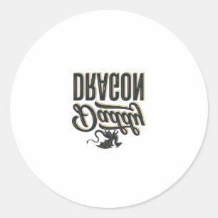 Daddy Dragon Vintage Engraving Shirt Design_1 Classic Round Sticker