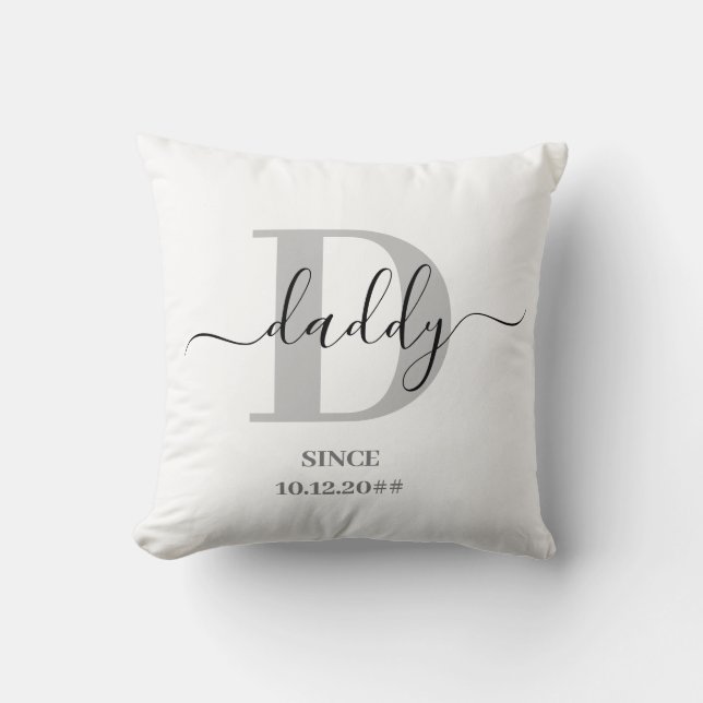 Daddy Elegant Script Monogram Cushion (Front)