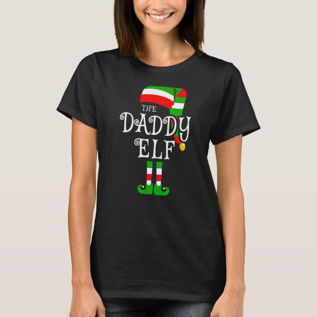 Daddy Elf Family Christmas Matching Pyjamas Group  T-Shirt (Front)