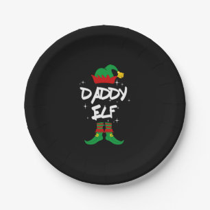 Daddy Elf Family Matching Christmas Outfit Gift Paper Plate