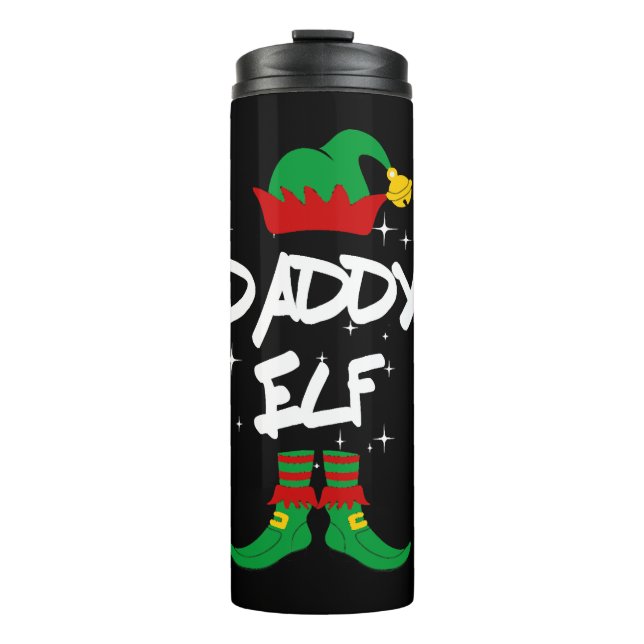 Daddy Elf Family Matching Christmas Outfit Gift Thermal Tumbler (Front)