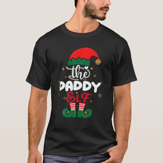 Daddy Elf Group Family Matching Christmas Pyjamas T-Shirt (Front)