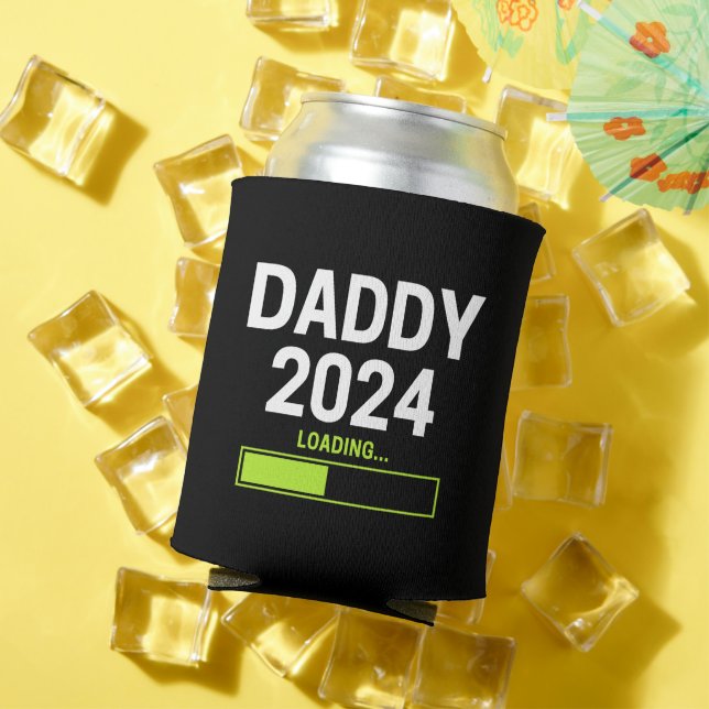 Daddy Est 2024 Loading Soon to Be Dad Announcement Can Cooler (In Situ Summer)
