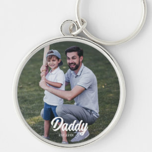 Daddy EST and photo keepsake Key Ring
