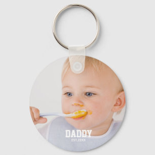 Daddy EST & photo ,fathers day Key Ring