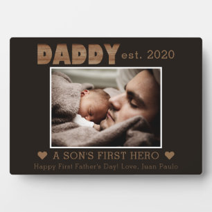 Daddy Established Son's First Hero Name Photo Plaque