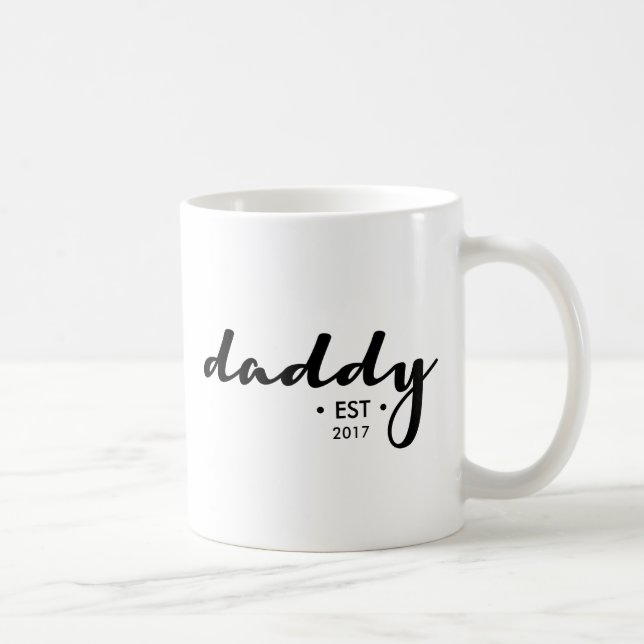 Daddy, Established, Year, Personalised Coffee Mug (Right)