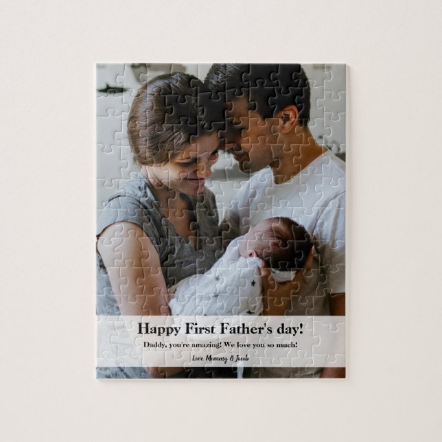 Daddy Family Photo Personalised First Father's day Jigsaw Puzzle (Vertical)
