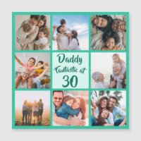 Daddy fantastic at 30 birthday photo magnetic card