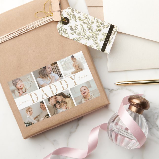 "Daddy" Fathers Day Collage Kids Photos Sticker (Gifting)