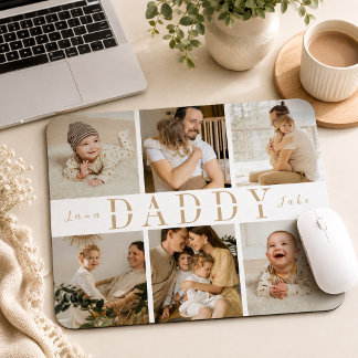 "Daddy" Fathers Day Kids Photo Collage Mouse Pad