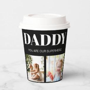 Daddy Father's Day Photo Collage Custom Paper Cups