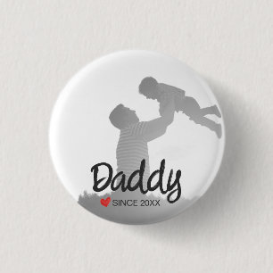 Daddy, first fathers day, first happy father 3 cm round badge