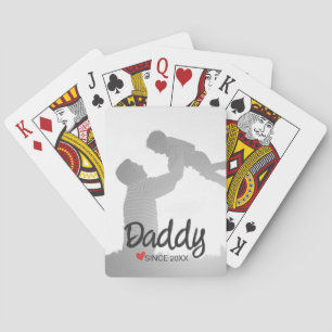 Daddy, first fathers day, first happy father playing cards