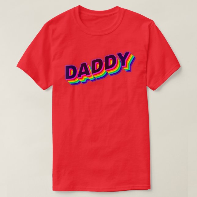Daddy, Gay Daddy Bear , Retro LGBT Rainbow, LGBTQ  T-Shirt (Design Front)