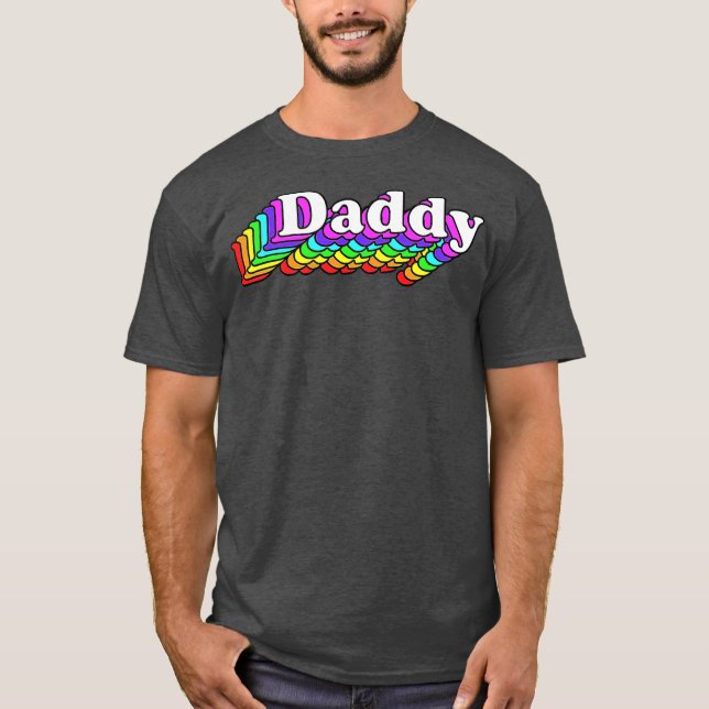 Daddy Gay Daddy Bear Retro LGBT Rainbow LGBTQ T-Shirt (Front)