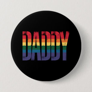 Daddy Gay Pride Month LGBTQ Fathers Day Rainbow 7.5 Cm Round Badge