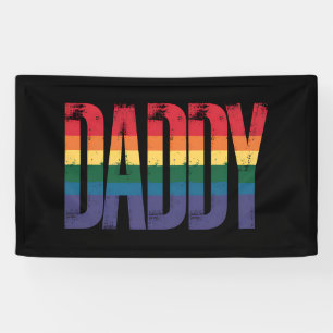 Daddy Gay Pride Month LGBTQ Fathers Day Rainbow Banner