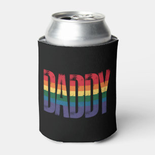 Daddy Gay Pride Month LGBTQ Fathers Day Rainbow Can Cooler