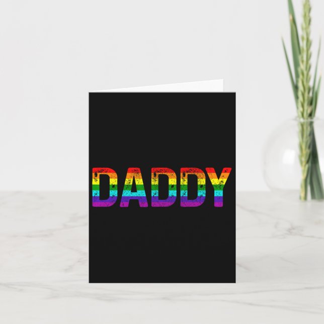 Daddy Gay Pride Month Lgbtq Fathers Day Rainbow Fl Card (Front)
