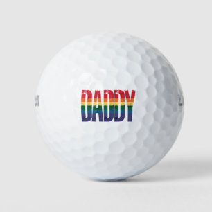 Daddy Gay Pride Month LGBTQ Fathers Day Rainbow Golf Balls