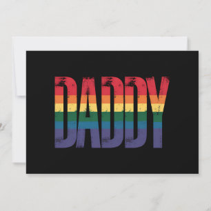 Daddy Gay Pride Month LGBTQ Fathers Day Rainbow Invitation