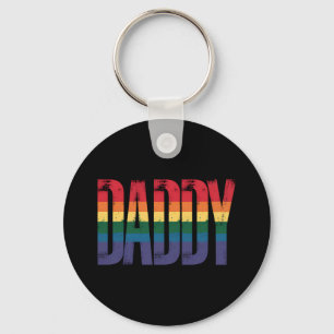 Daddy Gay Pride Month LGBTQ Fathers Day Rainbow Key Ring
