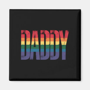 Daddy Gay Pride Month LGBTQ Fathers Day Rainbow Magnet