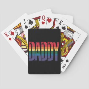Daddy Gay Pride Month LGBTQ Fathers Day Rainbow Playing Cards