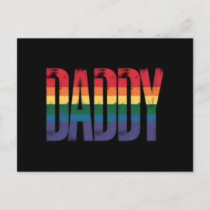 Daddy Gay Pride Month LGBTQ Fathers Day Rainbow Postcard