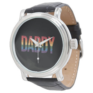 Daddy Gay Pride Month LGBTQ Father's Day Rainbow  Watch
